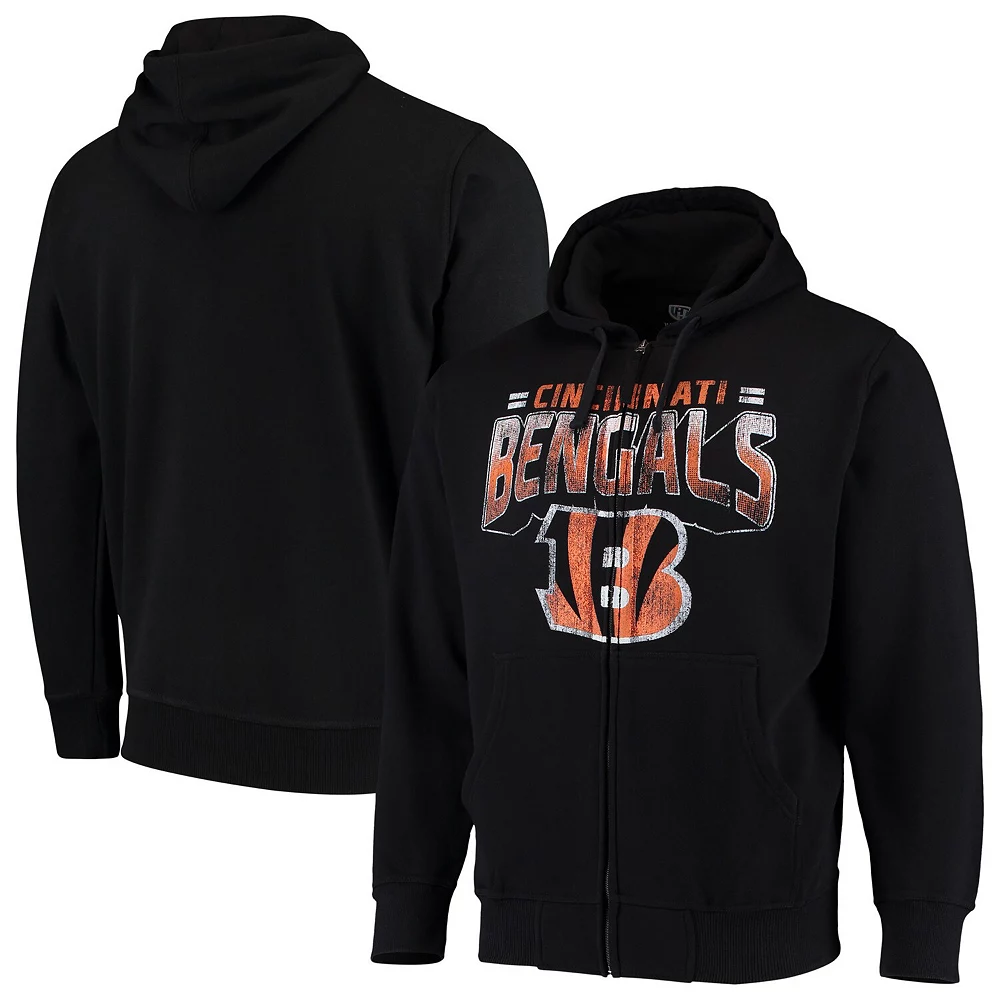 Men's G-III Sports by Carl Banks Black Cincinnati Bengals Perfect Season Full-Zip Hoodie 3 Men's G-III Sports by Carl Banks Black Cincinnati Bengals Perfect Season Full-Zip Hoodie