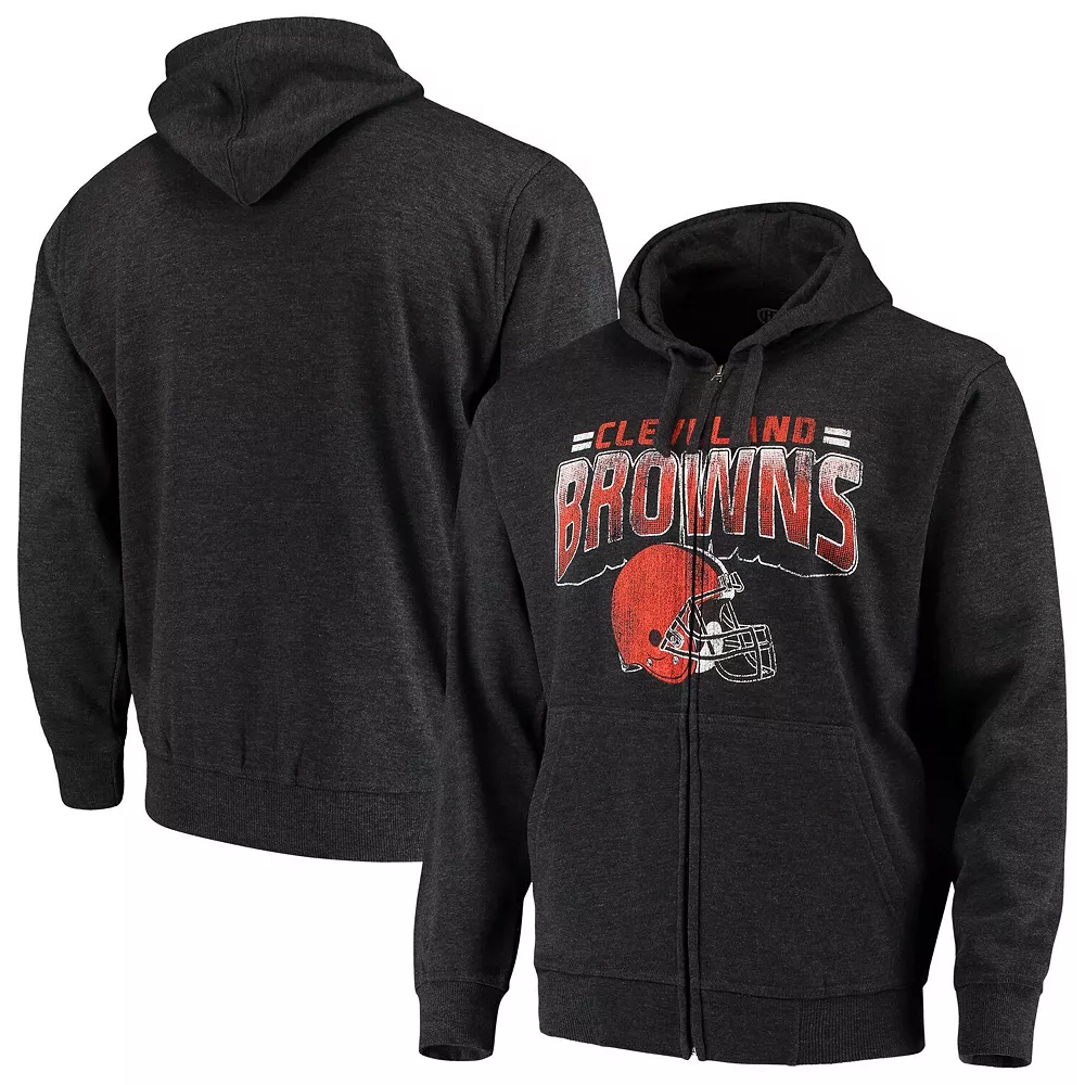 Men's G-III Sports by Carl Banks Charcoal Cleveland Browns Perfect Season Full-Zip Hoodie 4 Men's G-III Sports by Carl Banks Charcoal Cleveland Browns Perfect Season Full-Zip Hoodie - Image 2