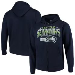 Men's G-III Sports by Carl Banks Navy Seattle Seahawks Perfect Season Full-Zip Hoodie
