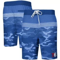 Men's G-III Sports by Carl Banks Royal Philadelphia 76ers Wave Camo Quick-Dry Swim Trunks