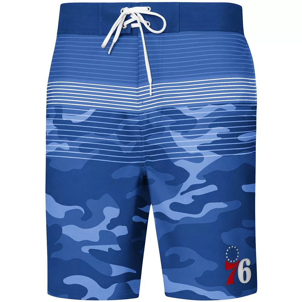 Men's G-III Sports by Carl Banks Royal Philadelphia 76ers Wave Camo Quick-Dry Swim Trunks 5 Men's G-III Sports by Carl Banks Royal Philadelphia 76ers Wave Camo Quick-Dry Swim Trunks - Image 3