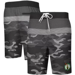 G-III Sales Shop 38 Men's G-III Sports by Carl Banks Black Boston Celtics Wave Camo Quick-Dry Swim Trunks