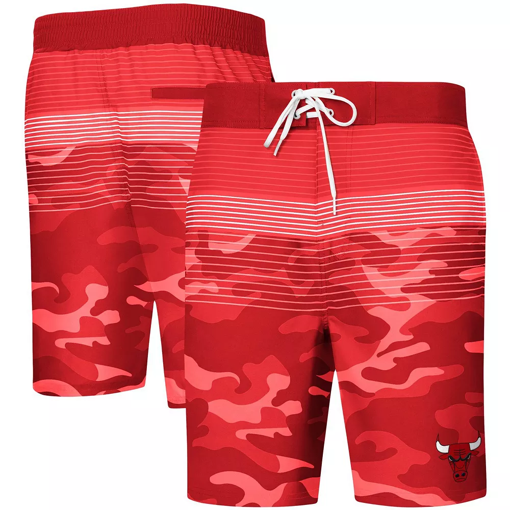 Men's G-III Sports by Carl Banks Red Chicago Bulls Wave Camo Quick-Dry Swim Trunks 4 Men's G-III Sports by Carl Banks Red Chicago Bulls Wave Camo Quick-Dry Swim Trunks - Image 2