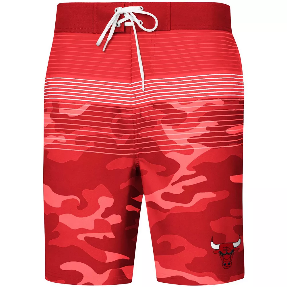 Men's G-III Sports by Carl Banks Red Chicago Bulls Wave Camo Quick-Dry Swim Trunks 5 Men's G-III Sports by Carl Banks Red Chicago Bulls Wave Camo Quick-Dry Swim Trunks - Image 3