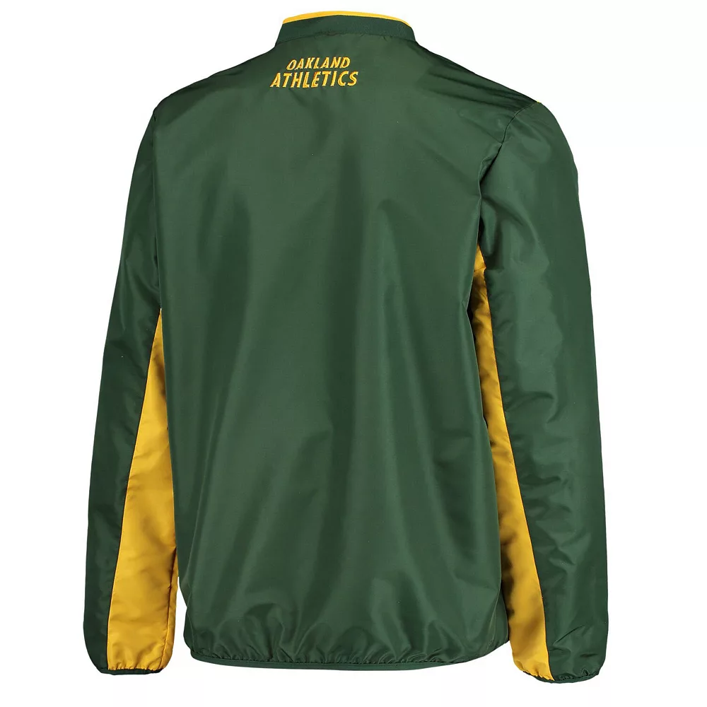 Men's G-III Sports by Carl Banks Green Oakland Athletics V-Neck Trainer Pullover Jacket 6 Men's G-III Sports by Carl Banks Green Oakland Athletics V-Neck Trainer Pullover Jacket - Image 4