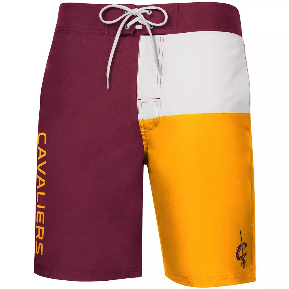 Men's G-III Sports by Carl Banks Wine/Gold Cleveland Cavaliers Breeze Color Block Swim Trunks 5 Men's G-III Sports by Carl Banks Wine/Gold Cleveland Cavaliers Breeze Color Block Swim Trunks - Image 3