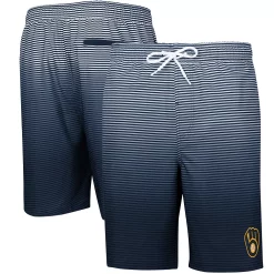 Men's G-III Sports by Carl Banks Navy Milwaukee Brewers Ocean Swim Trunks