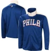 Men's G-III Sports by Carl Banks Royal/White Philadelphia 76ers Zone Blitz Tricot Full-Zip Track Jacket