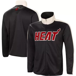 Men's G-III Sports by Carl Banks Black/White Miami Heat Zone Blitz Tricot Full-Zip Track Jacket