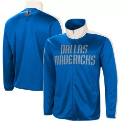 Men's G-III Sports by Carl Banks Blue/White Dallas Mavericks Zone Blitz Tricot Full-Zip Track Jacket