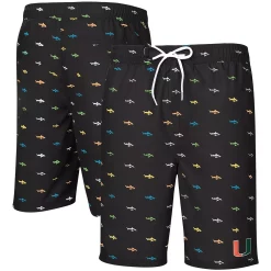 Men's G-III Sports by Carl Banks Black Miami Hurricanes Anchor Swim Trunks