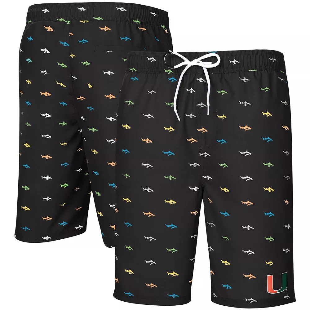 Men's G-III Sports by Carl Banks Black Miami Hurricanes Anchor Swim Trunks 4 Men's G-III Sports by Carl Banks Black Miami Hurricanes Anchor Swim Trunks - Image 2