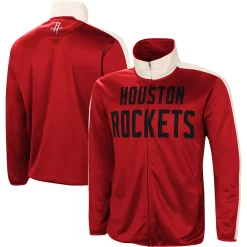 Men's G-III Sports by Carl Banks Red/White Houston Rockets Zone Blitz Tricot Full-Zip Track Jacket