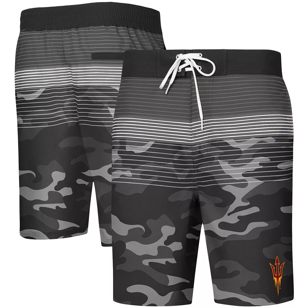 Men's G-III Sports by Carl Banks Black Arizona State Sun Devils Wave Camo Swim Trunks 3 Men's G-III Sports by Carl Banks Black Arizona State Sun Devils Wave Camo Swim Trunks