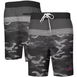Men's G-III Sports by Carl Banks Black LSU Tigers Wave Camo Swim Trunks
