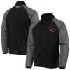 Men's G-III Sports by Carl Banks Black Cincinnati Reds Freestyle Transitional Raglan Full-Zip Jacket