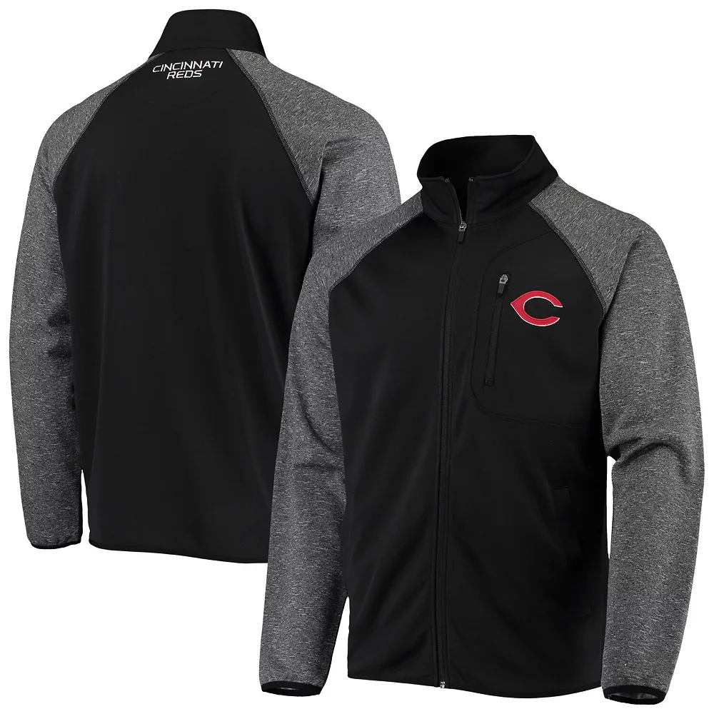 Men's G-III Sports by Carl Banks Black Cincinnati Reds Freestyle Transitional Raglan Full-Zip Jacket 3 Men's G-III Sports by Carl Banks Black Cincinnati Reds Freestyle Transitional Raglan Full-Zip Jacket