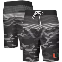 Men's G-III Sports by Carl Banks Black Miami Hurricanes Wave Camo Swim Trunks