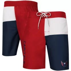 Men's G-III Sports by Carl Banks Red/Navy Washington Capitals Breeze Swim Trunks