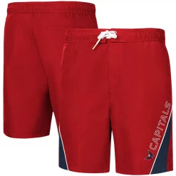 Men's G-III Sports by Carl Banks Red Washington Capitals Sunrise Volley Swim Shorts