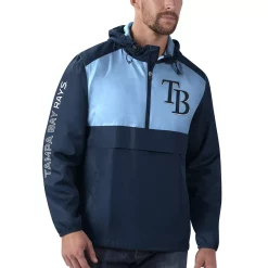 Men's G-III Sports by Carl Banks Navy/Light Blue Tampa Bay Rays Lineman Half-Zip Hoodie Jacket 5 Men's G-III Sports by Carl Banks Navy/Light Blue Tampa Bay Rays Lineman Half-Zip Hoodie Jacket -G-III Sales Shop 5375483 ALT