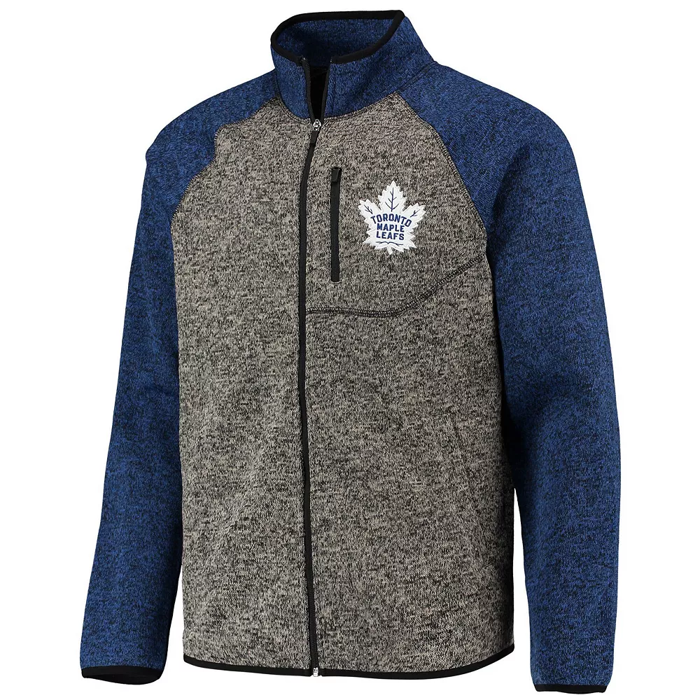 Men's G-III Sports by Carl Banks Charcoal/Royal Toronto Maple Leafs Switchback Transitional Raglan Full-Zip Jacket 4 Men's G-III Sports by Carl Banks Charcoal/Royal Toronto Maple Leafs Switchback Transitional Raglan Full-Zip Jacket - Image 2