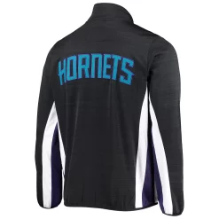 Men's G-III Sports by Carl Banks Black Charlotte Hornets 75th Anniversary Power Forward Space-Dye Full-Zip Track Jacket -G-III Sales Shop 5381284 ALT3