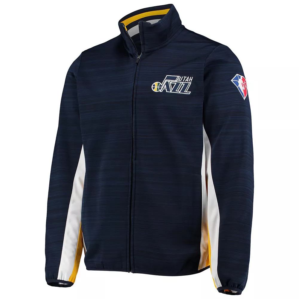 Men's G-III Sports by Carl Banks Navy Utah Jazz 75th Anniversary Power Forward Space-Dye Full-Zip Track Jacket 5 Men's G-III Sports by Carl Banks Navy Utah Jazz 75th Anniversary Power Forward Space-Dye Full-Zip Track Jacket - Image 3