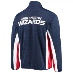 Men's G-III Sports by Carl Banks Navy Washington Wizards 75th Anniversary Power Forward Space-Dye Full-Zip Track Jacket -G-III Sales Shop 5384382 ALT3