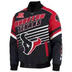 Men's G-III Sports by Carl Banks Navy/Red Houston Texans Extreme Strike Cotton Twill Full-Snap Jacket -G-III Sales Shop 5390566 ALT2