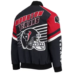 Men's G-III Sports by Carl Banks Navy/Red Houston Texans Extreme Strike Cotton Twill Full-Snap Jacket -G-III Sales Shop 5390566 ALT3