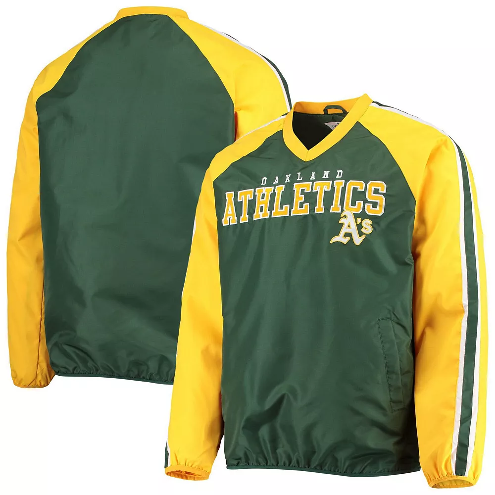 Men's G-III Sports by Carl Banks Green/Gold Oakland Athletics Kickoff Raglan V-Neck Pullover Jacket 4 Men's G-III Sports by Carl Banks Green/Gold Oakland Athletics Kickoff Raglan V-Neck Pullover Jacket - Image 2