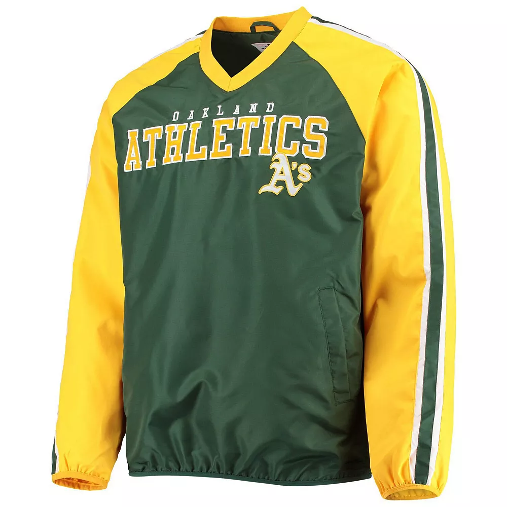 Men's G-III Sports by Carl Banks Green/Gold Oakland Athletics Kickoff Raglan V-Neck Pullover Jacket 5 Men's G-III Sports by Carl Banks Green/Gold Oakland Athletics Kickoff Raglan V-Neck Pullover Jacket - Image 3