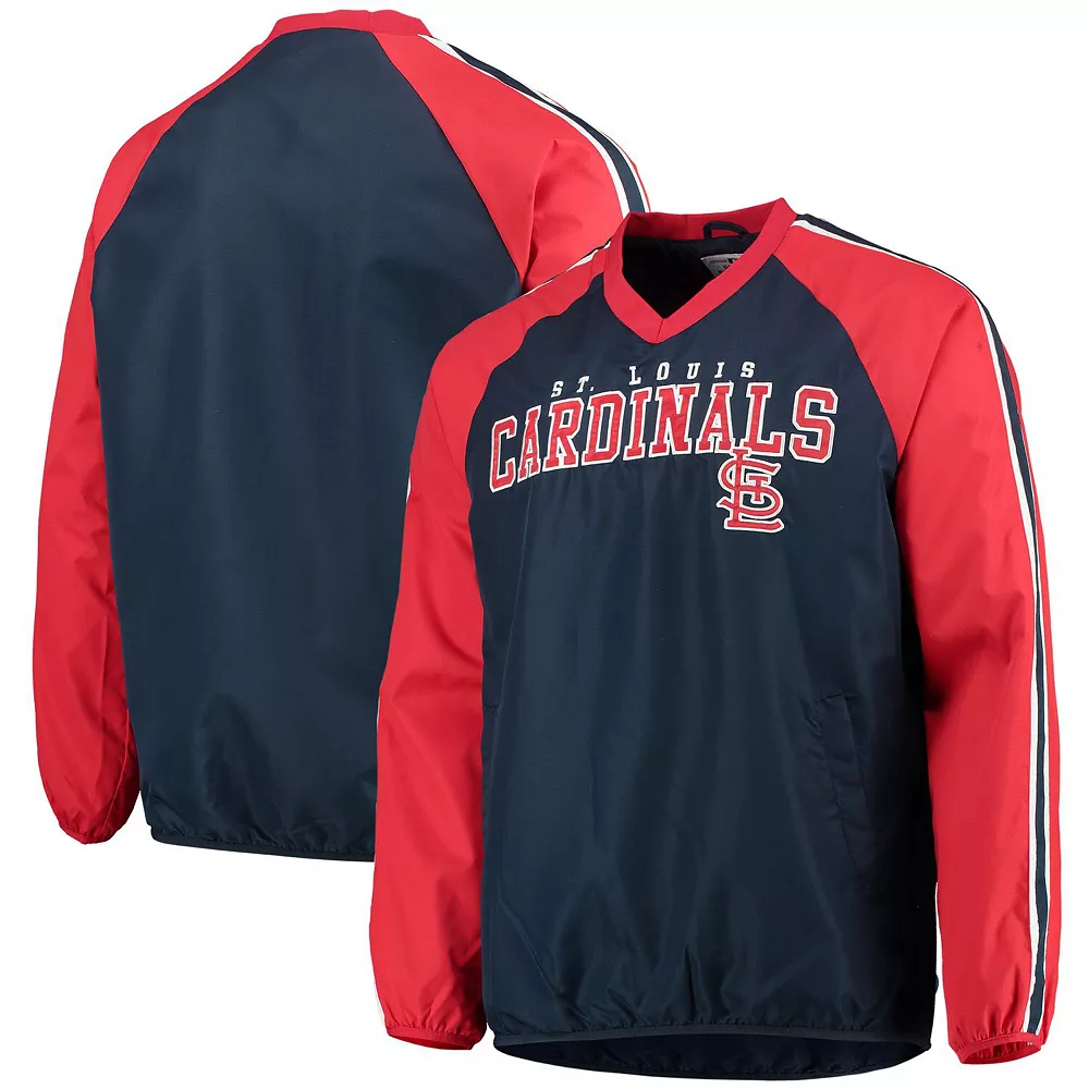 Men's G-III Sports by Carl Banks Navy/Red St. Louis Cardinals Kickoff Raglan V-Neck Pullover Jacket 3 Men's G-III Sports by Carl Banks Navy/Red St. Louis Cardinals Kickoff Raglan V-Neck Pullover Jacket