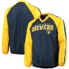Men's G-III Sports by Carl Banks Navy/Gold Milwaukee Brewers Kickoff Raglan V-Neck Pullover Jacket 1 Men's G-III Sports by Carl Banks Navy/Gold Milwaukee Brewers Kickoff Raglan V-Neck Pullover Jacket -G-III Sales Shop 5411865