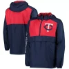 Men's G-III Sports by Carl Banks Navy/Red Minnesota Twins Lineman Half-Zip Hoodie Jacket -G-III Sales Shop 5413249