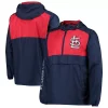 Men's G-III Sports by Carl Banks Navy/Red St. Louis Cardinals Lineman Half-Zip Hoodie Jacket