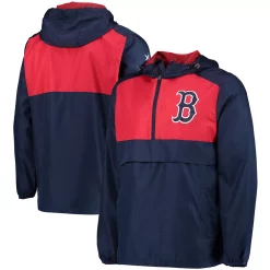 Men's G-III Sports by Carl Banks Navy/Red Boston Red Sox Lineman Half-Zip Hoodie Jacket -G-III Sales Shop 5416188 ALT