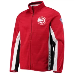 Men's G-III Sports by Carl Banks Red Atlanta Hawks 75th Anniversary Power Forward Space-Dye Full-Zip Track Jacket -G-III Sales Shop 5604369 ALT2