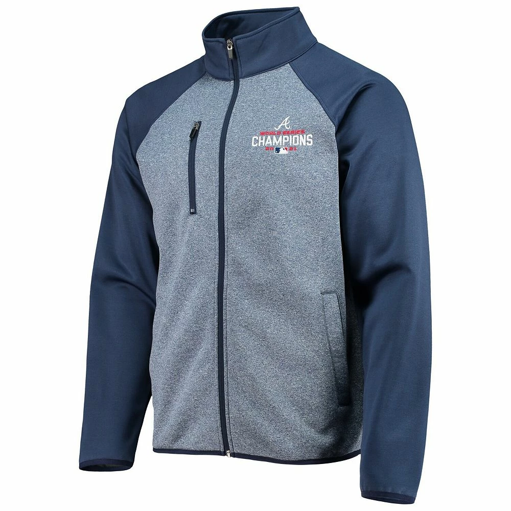 Men's G-III Sports by Carl Banks Navy Atlanta Braves 2021 World Series Champions Runners Track Raglan Full-Zip Jacket 5 Men's G-III Sports by Carl Banks Navy Atlanta Braves 2021 World Series Champions Runners Track Raglan Full-Zip Jacket - Image 3