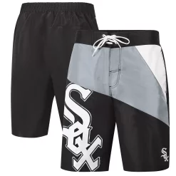 Men's G-III Sports by Carl Banks Black Chicago White Sox Wind Wave Swim Shorts