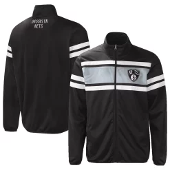Men's G-III Sports by Carl Banks Black Brooklyn Nets Power Pitcher Full-Zip Track Jacket