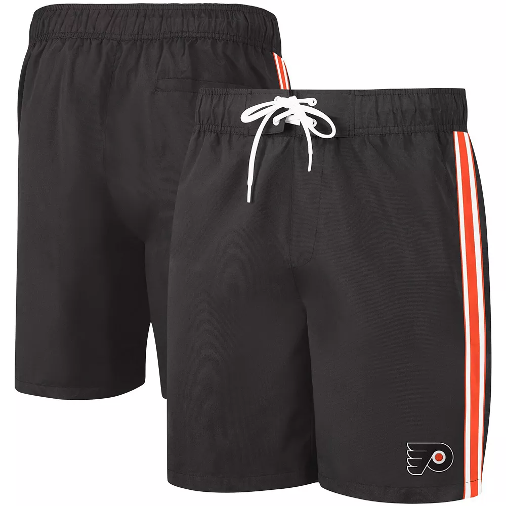 Men's G-III Sports by Carl Banks Black/Orange Philadelphia Flyers Sand Beach Swim Shorts 4 Men's G-III Sports by Carl Banks Black/Orange Philadelphia Flyers Sand Beach Swim Shorts - Image 2