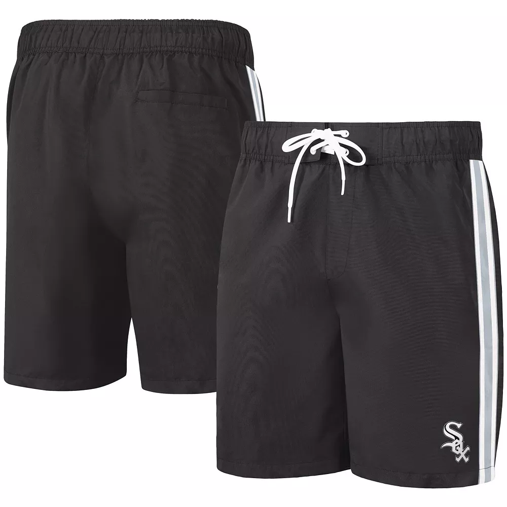Men's G-III Sports by Carl Banks Black Chicago White Sox Sand Beach Volley Swim Shorts 3 Men's G-III Sports by Carl Banks Black Chicago White Sox Sand Beach Volley Swim Shorts