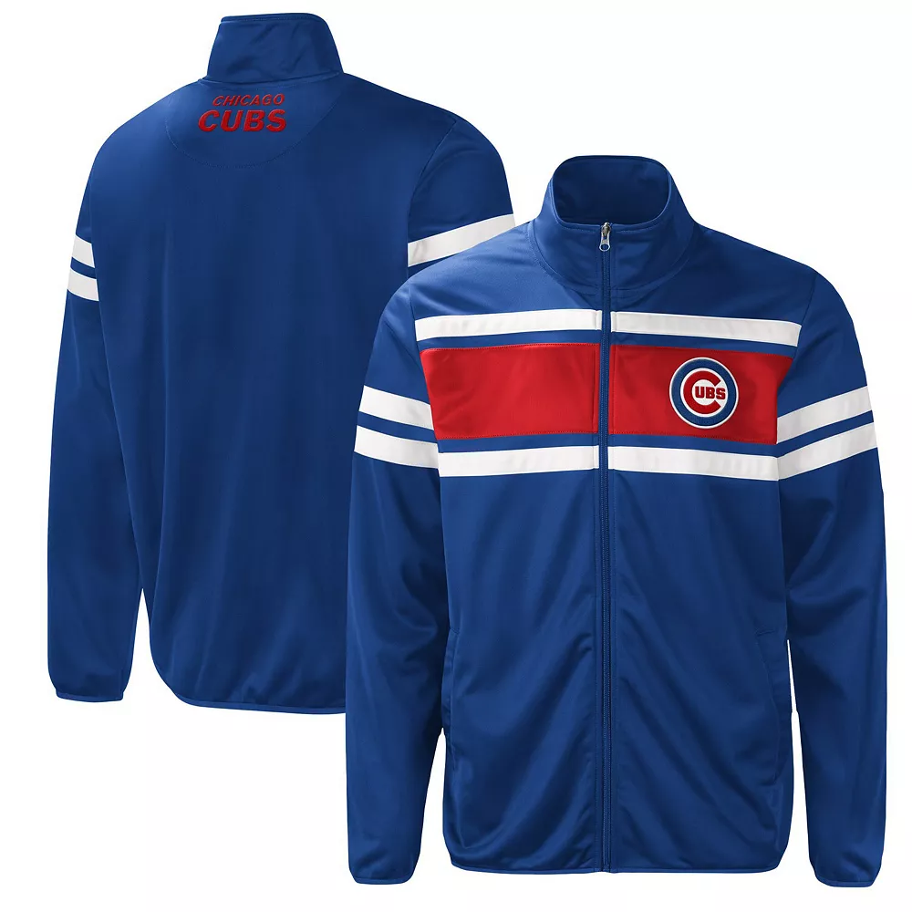 Men's G-III Sports by Carl Banks Royal/Red Chicago Cubs Power Pitcher Full-Zip Track Jacket 3 Men's G-III Sports by Carl Banks Royal/Red Chicago Cubs Power Pitcher Full-Zip Track Jacket