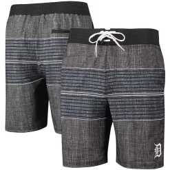 Men's G-III Sports by Carl Banks Charcoal Detroit Tigers Horizon Volley Swim Trunks