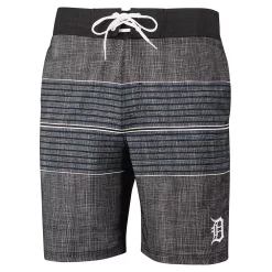 Men's G-III Sports by Carl Banks Charcoal Detroit Tigers Horizon Volley Swim Trunks -G-III Sales Shop 5705156 ALT2