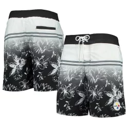 Men's G-III Sports by Carl Banks Black Pittsburgh Steelers Island Volley Swim Shorts
