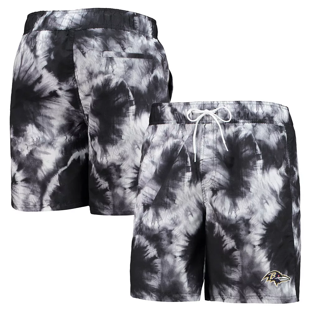 Men's G-III Sports by Carl Banks Black Baltimore Ravens Splash Volley Swim Shorts 3 Men's G-III Sports by Carl Banks Black Baltimore Ravens Splash Volley Swim Shorts