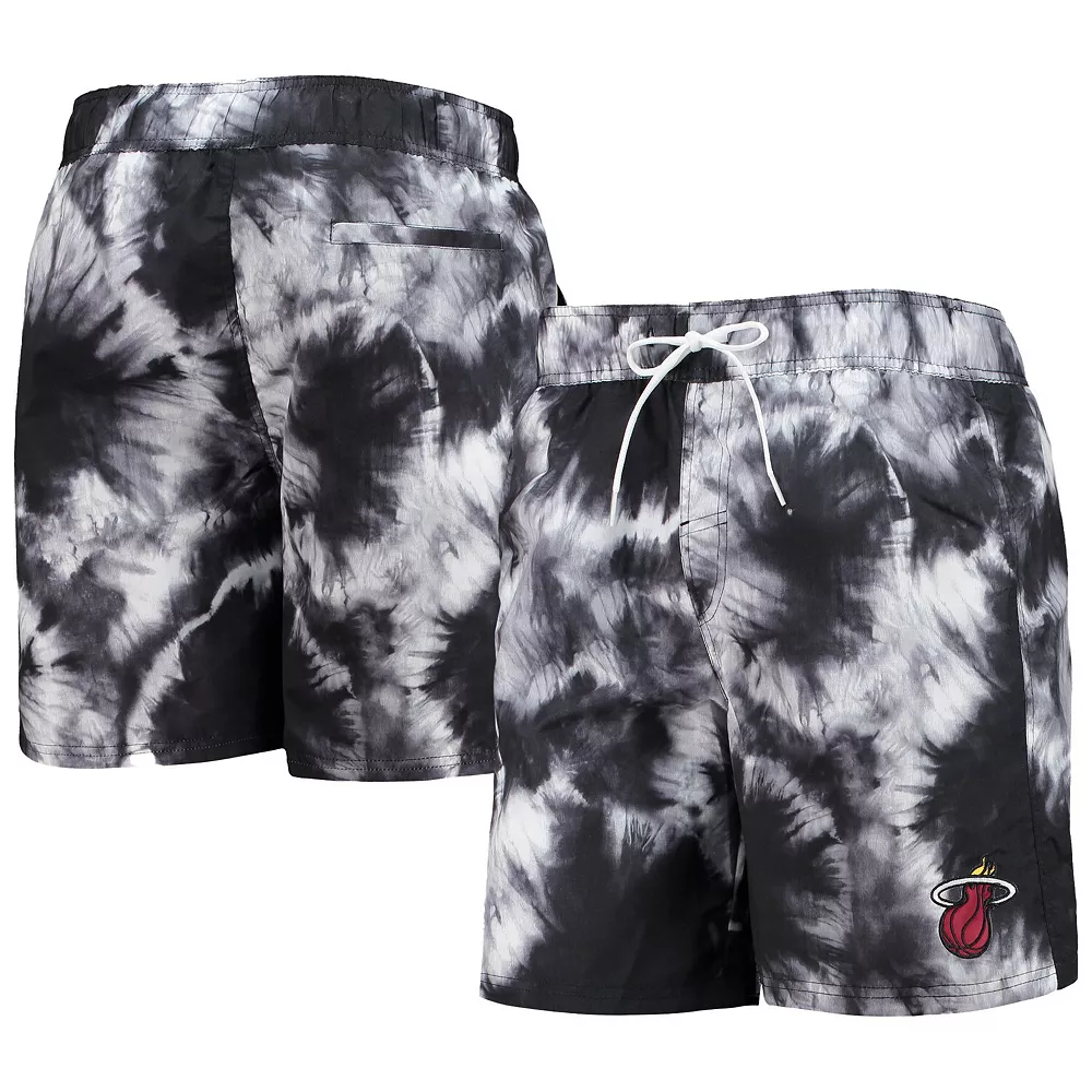 Men's G-III Sports by Carl Banks Black Miami Heat Splash Volley Swim Shorts 3 Men's G-III Sports by Carl Banks Black Miami Heat Splash Volley Swim Shorts